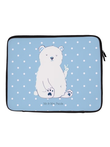 Mr. & Mrs. Panda Laptoptasche Eisbär Faul ohne Spruch in Blau Pastell