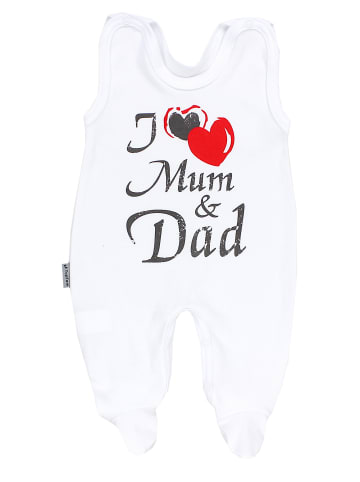 TupTam Unisex Baby Strampler mit Spruch in weiß/grau