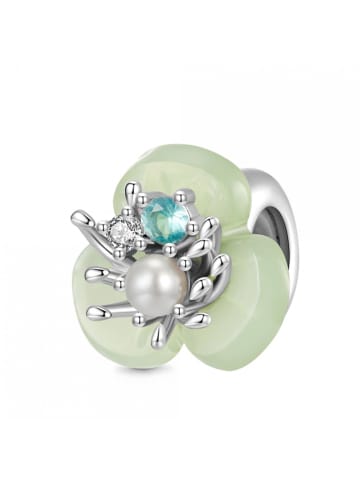 GNOCE Sterling Silber grüne Blüte Charm Stopper