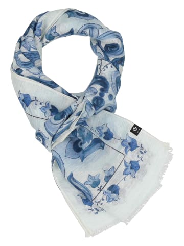 Fraas Schal in marine ecru - 0001