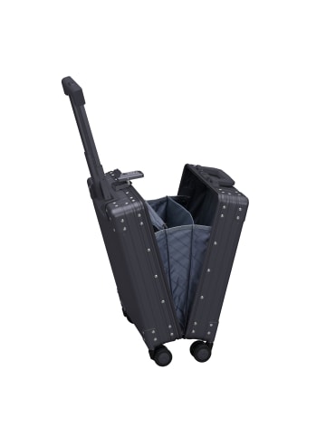 Aleon Business 4-Rollen Kabinentrolley Aluminium 50 cm Laptopfach schwarz