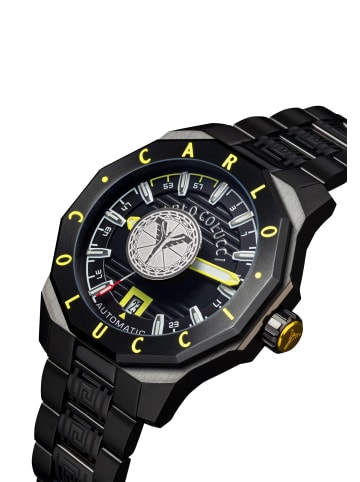 Carlo Colucci Dreizeiger Automatik Dorigati in Schwarz