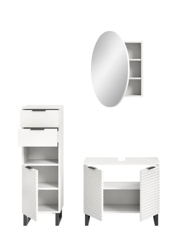 ebuy24 Badmöbelset Riff (3-teilig) Weiß 120 x 34 cm
