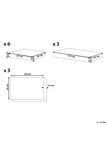 Beliani Kissenbezug RIMA III in Grau - (W) 50 x (H) 14 x (L) 35 cm