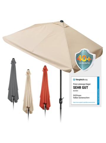 EASYmaxx Sonnenschirm rechteckig 230x140cm beige UV-Schutz  Braun