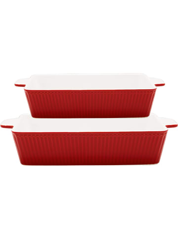 Greengate Auflaufform ALICE ROT Rechteckig 2er Set