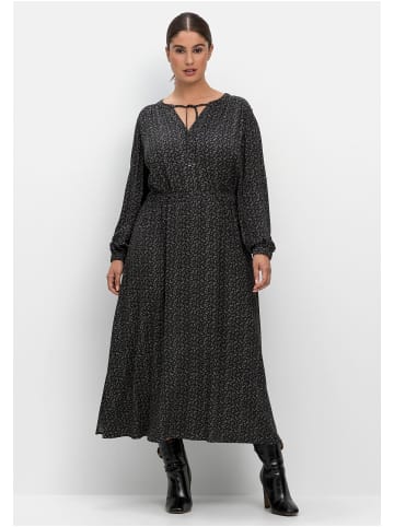 sheego Midikleid in schwarz gemustert