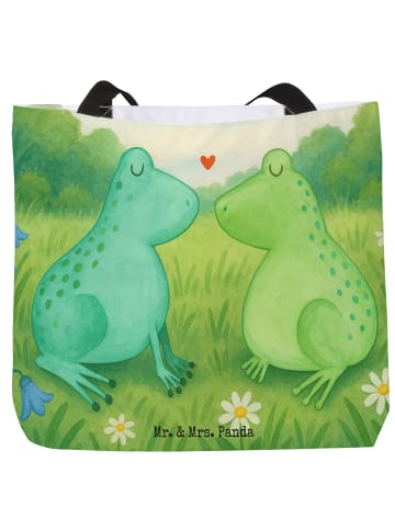 Mr. & Mrs. Panda Tote Bag Frosch Liebe Design ohne Spruch in Weiß
