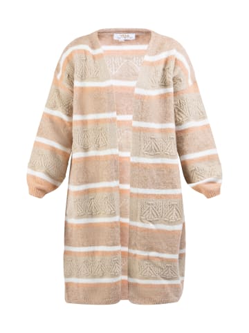 usha FESTIVAL Strick Long Cardigan in Beige Mehrfarbig