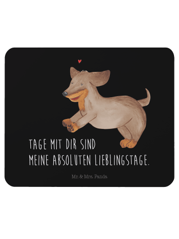 Mr. & Mrs. Panda Mauspad Hund Dackel mit Spruch in Schwarz