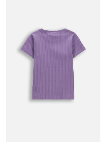 Coccodrillo Geripptes T-Shirt mit kurzen Ärmeln in violett