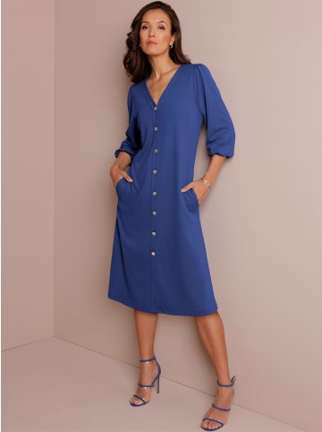 creation L Seiden-Viskose-Mix-Kleid in royalblau