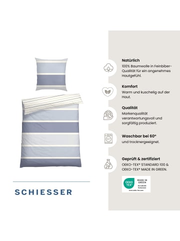 Schiesser Feinbiber-Bettwäsche-Set Brody in Lavendel