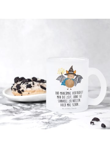 Mr. & Mrs. Panda Teetasse Fledermaus Zauberer mit Spruch in Transparent