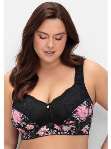 sheego BH ohne Bügel in schwarz-bedruckt