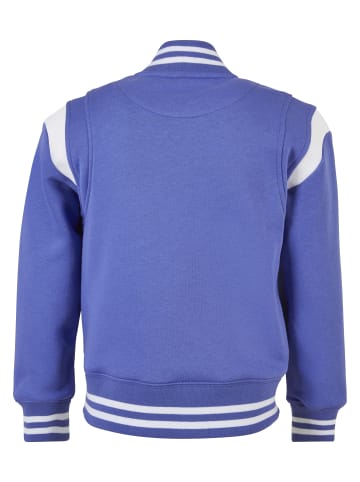 Urban Classics Urban Classics Damen Girls Inset College Sweat Jacket in purpleday/white