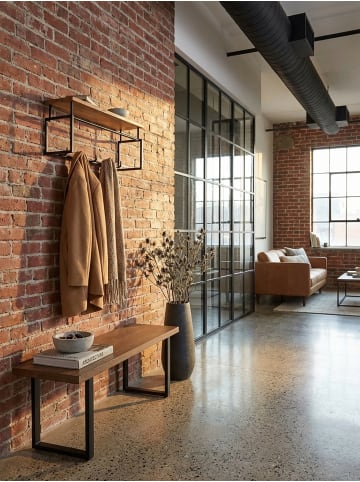 KADIMA DESIGN Design Wandgarderobe Massivholz Metall 71x29x20 cm