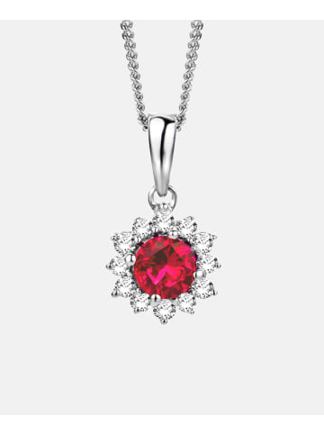 Diamant L'éternel Halskette aus 375 Weißgold mit Lab Grown Diamant mit Rubin