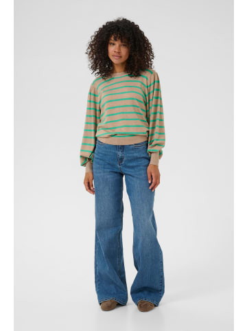 Kaffe Strickpullover KAlizzy Regular fit in Feather gray melange/Green