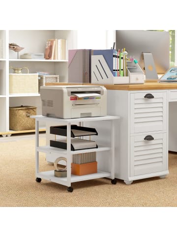 HOMCOM Druckertisch-50L x 50B x 52,5H cm-Weiß