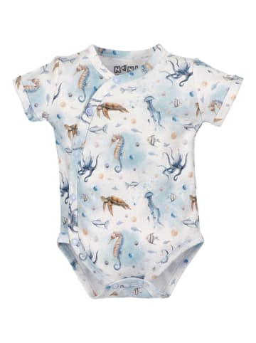 Nini Kurzarmbody Meerestiere in weiss