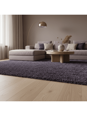 KADIMA DESIGN Teppich Hochflor Shaggy Waschbar Einfarbig SPREE Strapazierfähig in VIOLETT