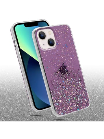 cadorabo Hülle für Apple iPhone 14 PLUS Glitter in Lila mit Glitter
