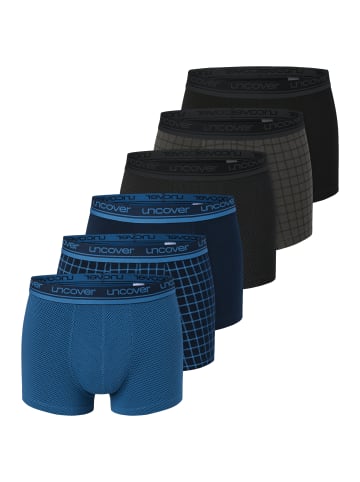 UNCOVER BY SCHIESSER Retro Short / Pant Cotton in Blau / schwarz