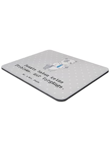 Mr. & Mrs. Panda Mouse Pad Beamter ohne Probleme mit Spruch in Grau Pastell