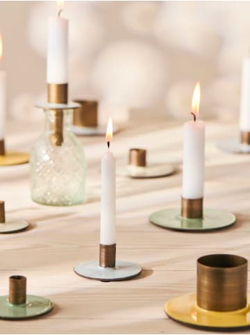 IB Laursen Kerzenhalter RUND 2-Farbig BUTTER CREAM Gold für 1 Stabkerze