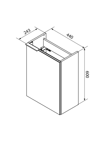 Fackelmann Waschbeckenunterschrank SBC in weiß-44(B)x60(H)x24,3(T)cm