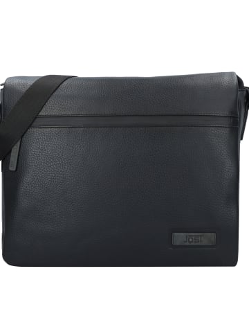 Jost Stockholm Messenger Tasche Leder 38 cm Laptopfach schwarz