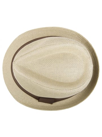 styleBREAKER Trilby Hut in Sand / Dunkelbraun