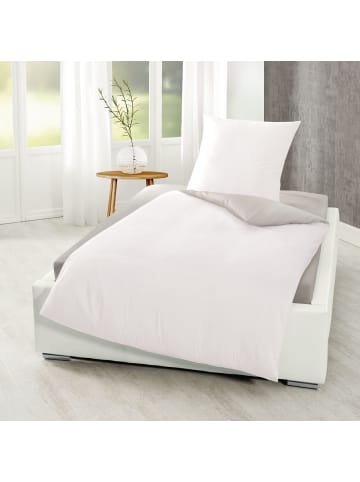 Bierbaum 2 tlg. Renforcé Bettwäsche 135x200cm Wende in Grau/Creme