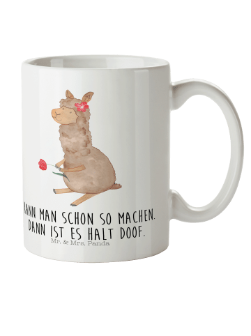 Mr. & Mrs. Panda Kinderbecher Alpaka Blume mit Spruch in Weiß