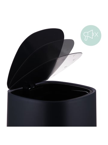 relaxdays Mülleimer Bad in Schwarz - 5 l