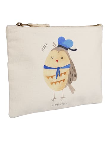 Mr. & Mrs. Panda Make-up-Tasche Eule Matrose ohne Spruch in Weiß