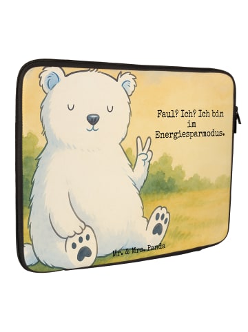 Mr. & Mrs. Panda Notebook Tasche Eisbär Faul Design mit Spruch in Weiß