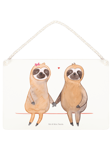 Mr. & Mrs. Panda Deko Schild Faultier Pärchen ohne Spruch in Transparent
