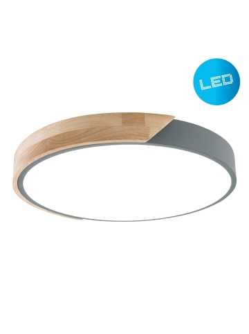 näve LED Deckenleuchte "BORNEO" in grau - (L)32 cm x (B)31 cm x (H)5.5 cm - EEK F