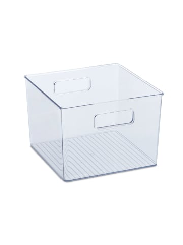 relaxdays 2 x Kühlschrank-Organizer in Transparent - (B)21 x (H)15,5 x (T)21 cm