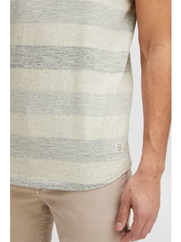 BLEND Rundhalsshirt BHEfkin 20706846ME Kurzarmshirt mit Inside-Out Print in Streifenoptik in Grau
