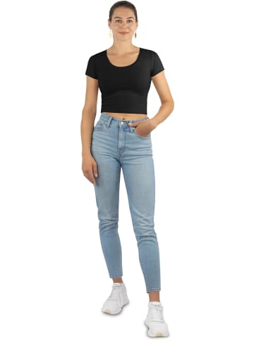 Janice 2 x Damen crop T-Shirt Nantes in Schwarz
