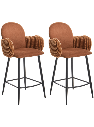 Beliani 2-tlg Barhocker AMITY in Braun/Schwarz