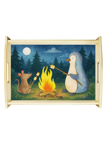 Mr. & Mrs. Panda Frühstückstablett Pinguin Lagerfeuer Design ohn... in Weiß