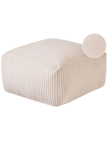 Beliani Pouf MUKKI in Beige - (W) 50 x (H) 30 x (L) 50 cm