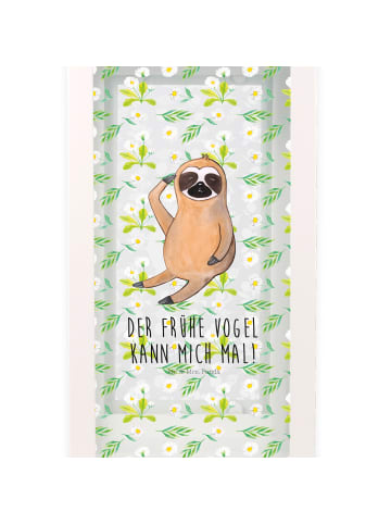 Mr. & Mrs. Panda Gartenlaterne Faultier Vogel mit Spruch in Transparent