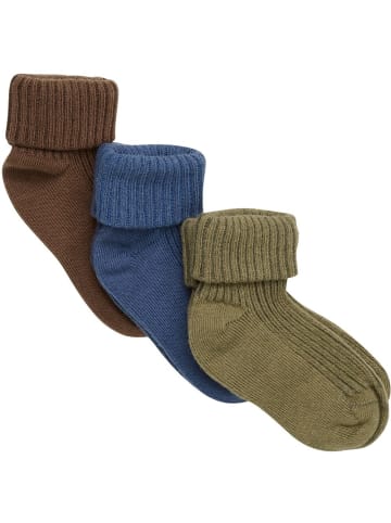 Minymo Kinder Socken "Baby sock rib (3 pack)" in Grün