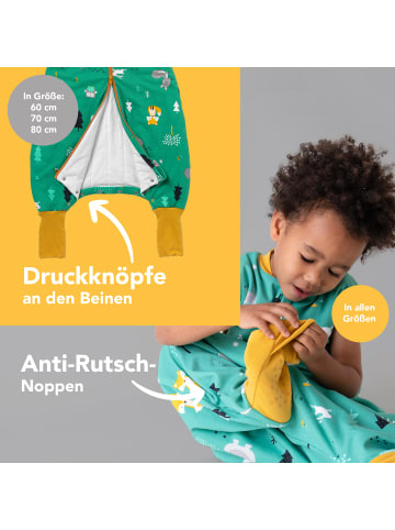 Schlummersack Bio Schlafsack mit Füßen und umklappbaren Bündchen 3.5 TOG in Orange