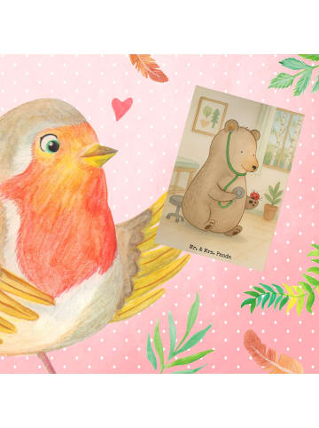 Mr. & Mrs. Panda Glückwunschkarte Bär Arzt Design ohne Spruch in Weiß